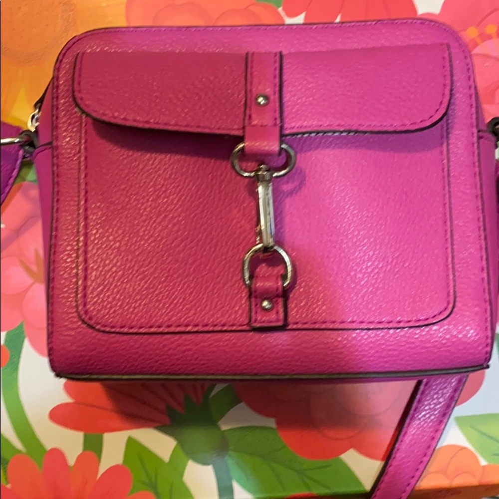 Small pink bag with adjustable strap